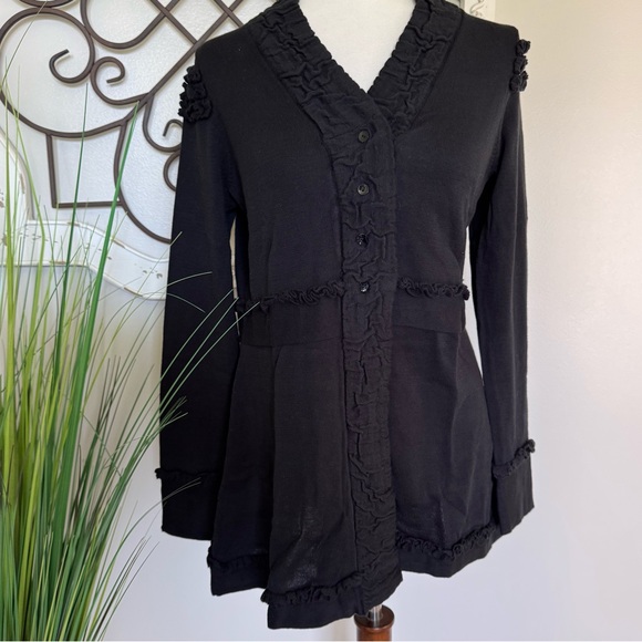 Heather B Sweaters - NWT HEATHER B Size Large Black Cardigan Sweater